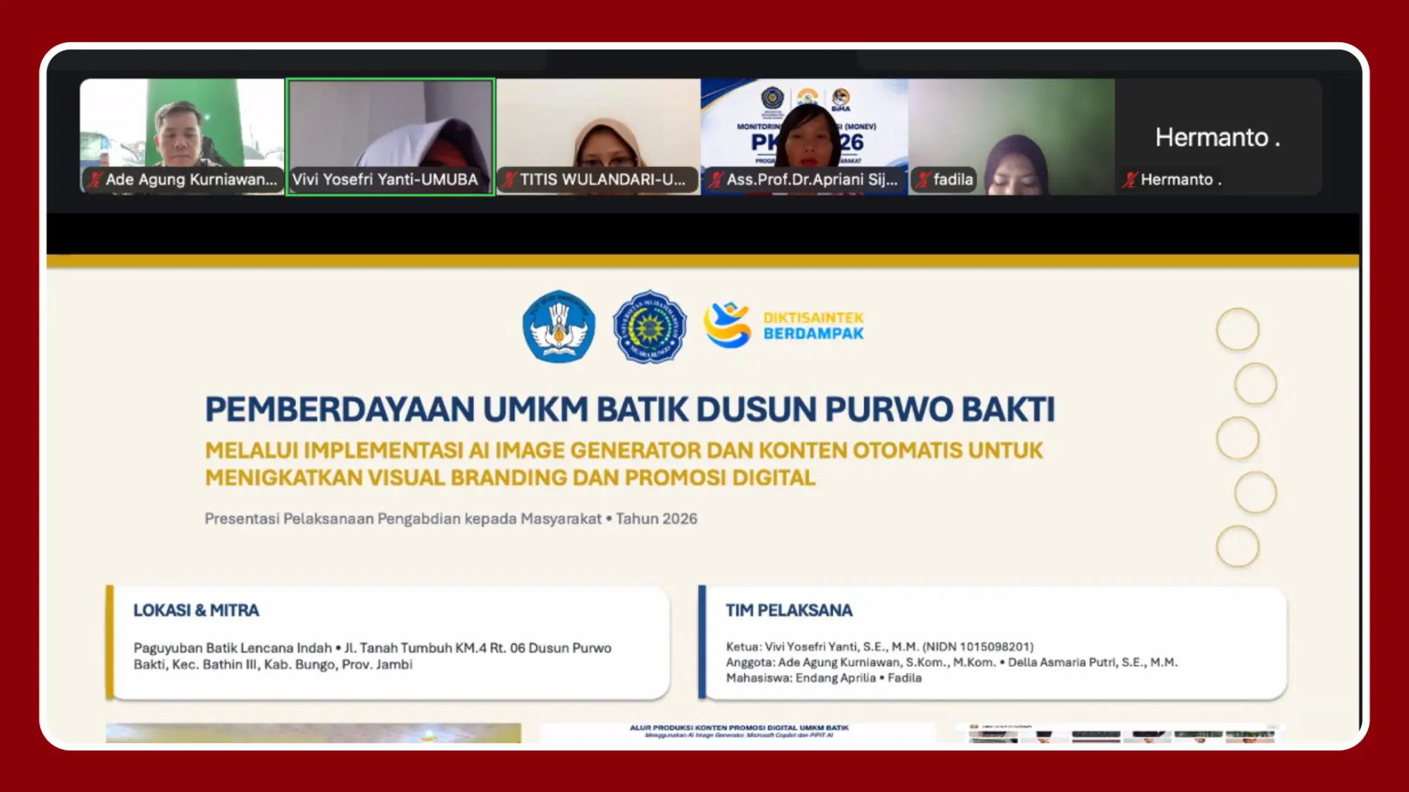 LPPM UMMUBA Gelar Monev PKM DPPM 2026, Pastikan Program Berdampak dan Berkelanjutan